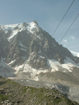 ...and Up to Aiguille du Midi (the Pinnacle Shown)